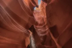 Upper Antelope Canyon met lichtstraal