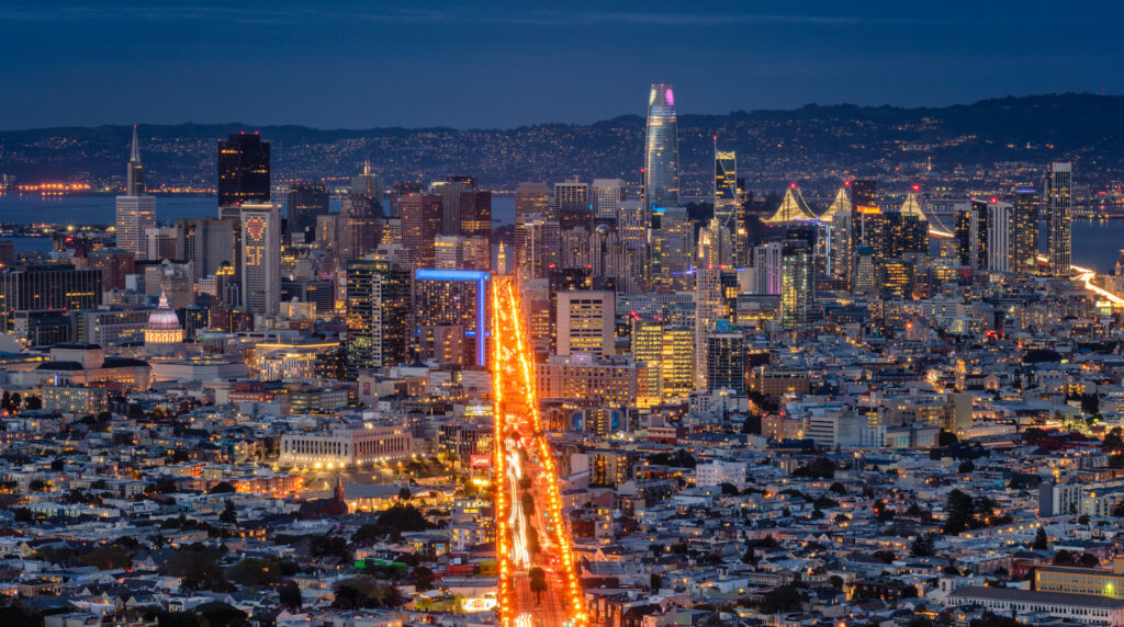 San Francisco Skyline Bay Area California Twin Peaks