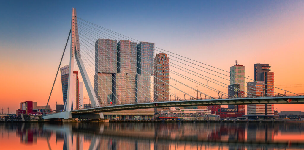 Rotterdam Skyline Erasmusbrug Netherlands Kop van Zuid
